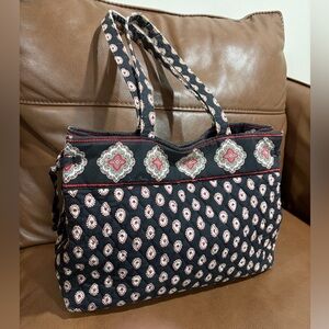 Vera Bradley Black and Red Patterned Tote